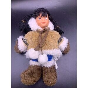 Alaskan Friends Plastic Arctic Circle Eskimo Girl Doll Furry Coat